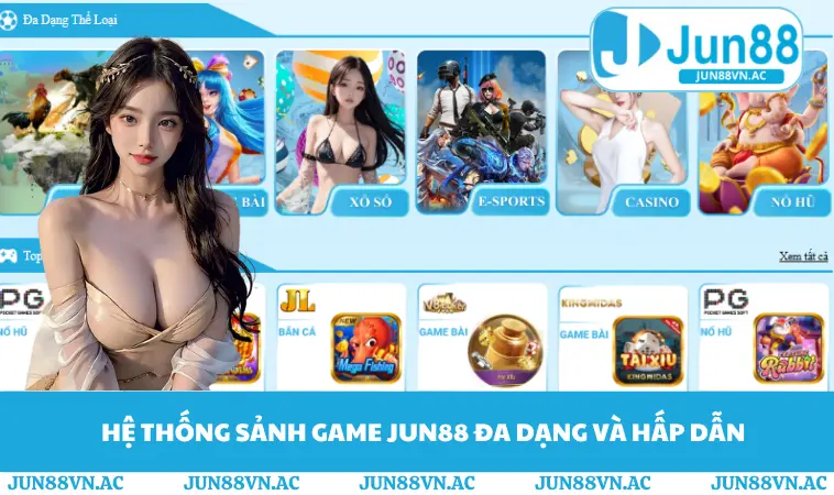 JUN88 11 Hệ thống sảnh game JUN88 đa dạng và hấp dẫn