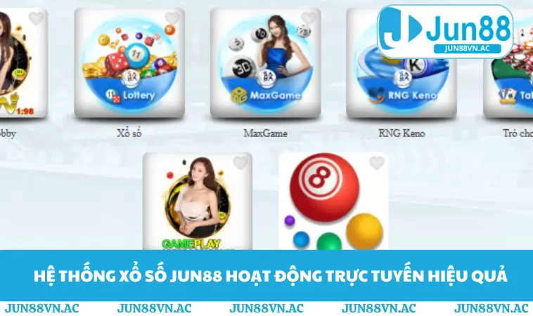 Xổ Số JUN88 1 Hệ thống xổ số JUN88 hoạt động trực tuyến hiệu quả