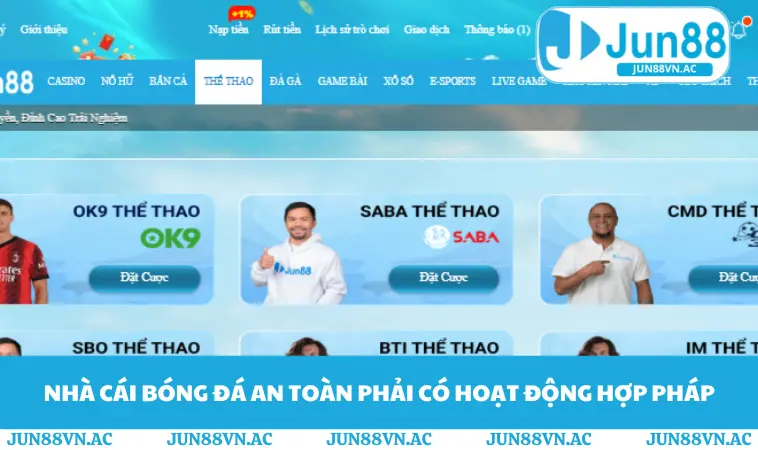 Các Trang Cá Độ Bóng Đá Trực Tuyến Uy Tín Top Đầu 2026 2 Nhà cái bóng đá an toàn phải có hoạt động hợp pháp