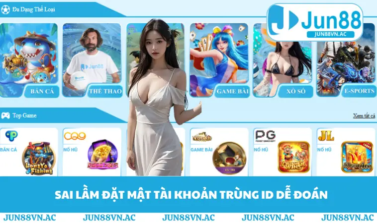 Đăng Nhập JUN88 3 Sai lầm đặt mật tài khoản trùng ID dễ đoán