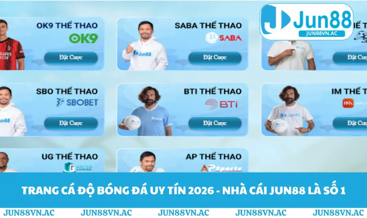 Trang Cá Độ Bóng Đá Uy Tín 2026 - Nhà Cái Jun88 Là Số 1